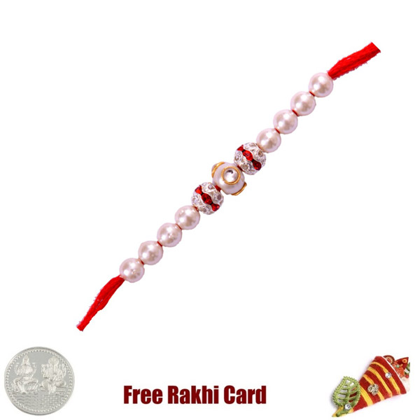 Big Pearl Rakhi with Free Silver Coin - NSP32017CANRKH18