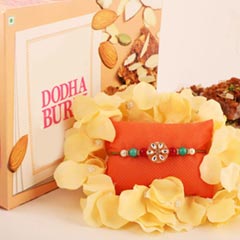 Simply Elegant Floral Rakhi & Dhodha - Send Rakhi to Canada