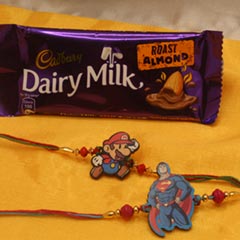 2 Kids Rakhi with Dairy Milk - Rakhi with Chocolates to USA