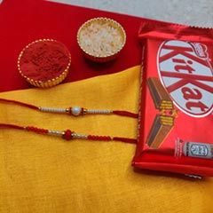 Two Rakhi in Combo with Kitkat - Kids Rakhi to USA