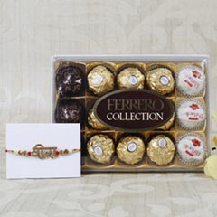 Veera Rakhi With Chocolate Hamper - For Europe - Send Rakhi to Belgium