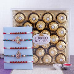 Five Rakhi Set with Ferrero Rocher