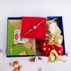 Designer AD Rakhi N Dryfruits in Signature Box - Rakhi Boxes