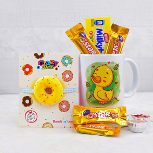 Donut Kids Rakhi With Cute Mug Combo - Send Kids Rakhi Online