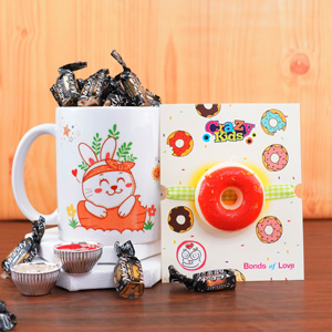 Kids Rakhi With Cute Mug N Melody Candies - Send Kids Rakhi Online