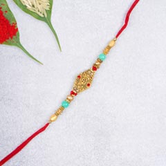 Amazing Aum Metallic Beads Rakhi For UK - Send Rakhi to UK