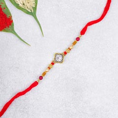 Cherries Diamond Beads Rakhi For UK - Send Rakhi to UK