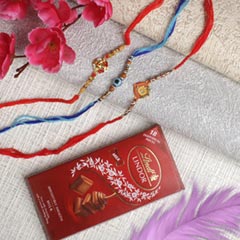 Exquisite Rakhis Collcetion Set with Chocolate For UK