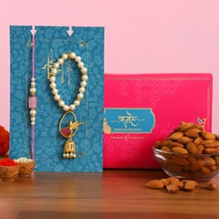Caged Bird Bracelet Lumba Rakhi Set With Healthy Almonds
