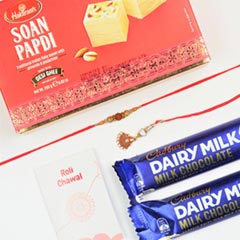 Best Jodi Rakhi with Soan Papdi and Dairy Milk - Send Rakhi to Sydney